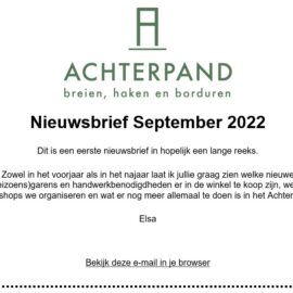 Nieuwsbrief Achterpand september 2022